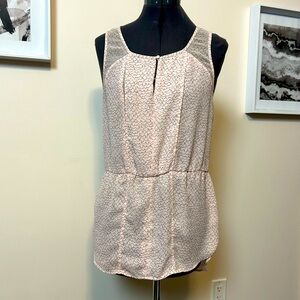 Soft Pink and Gray Sleeveless Top